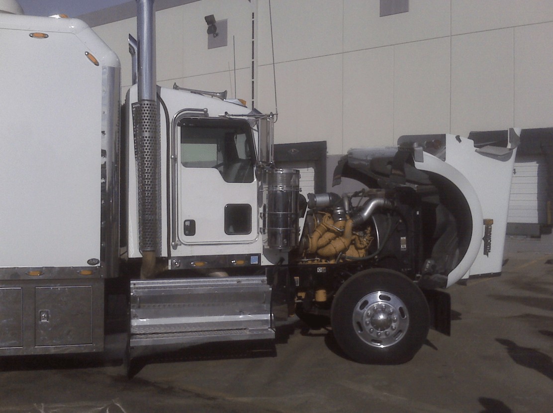 this image shows truck engine repair in Pomona, CA